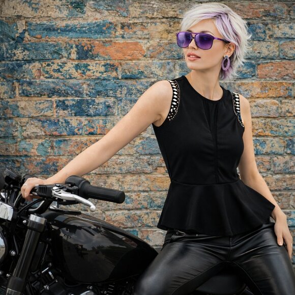 Arden B Tops - Arden B Beaded Top Medium Y2K Going Out Sleeveless Sheer Back Glam